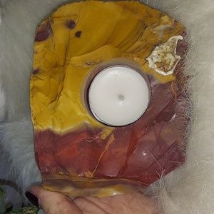 Earthy Mookaite Jasper Raw Candle Holder